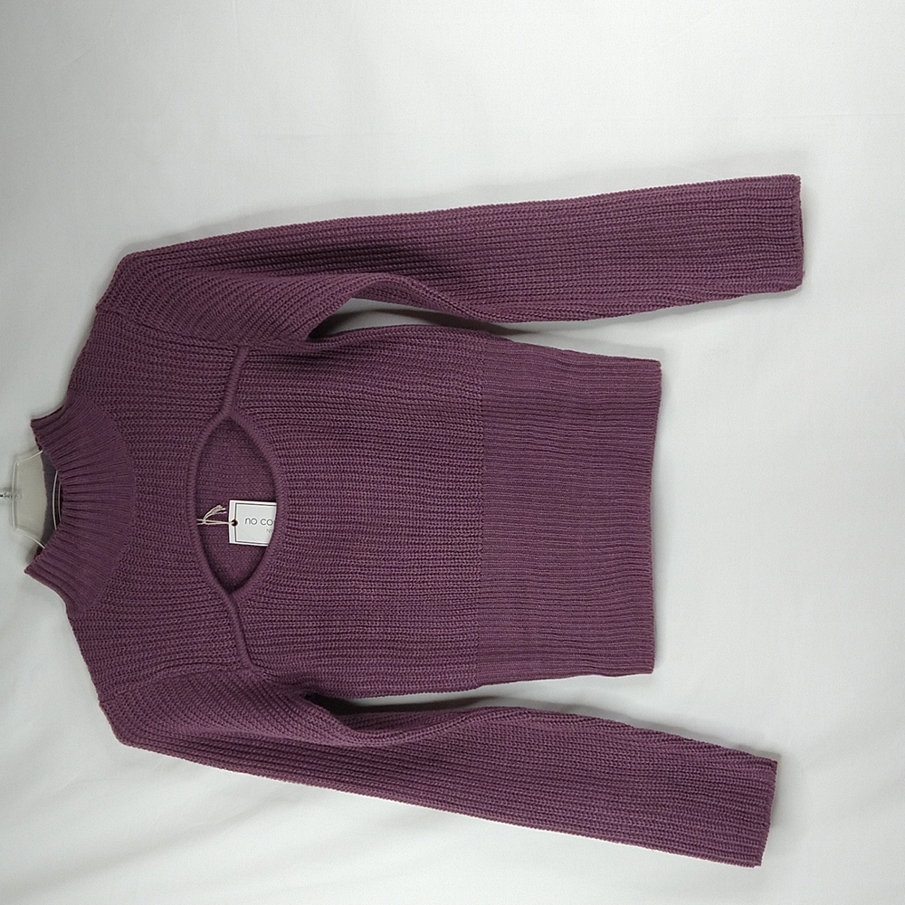 Plum Pullover Cutout Sweater Size: M